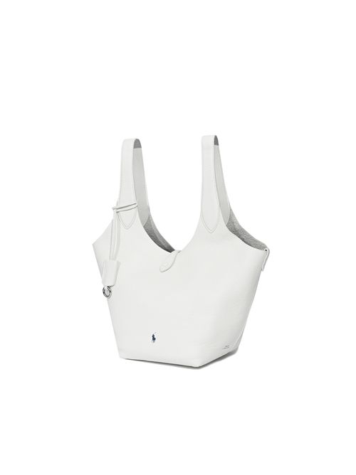 Borsa Tote in pelle con ricamo Polo Pony White POLO RALPH LAUREN | 428938031012